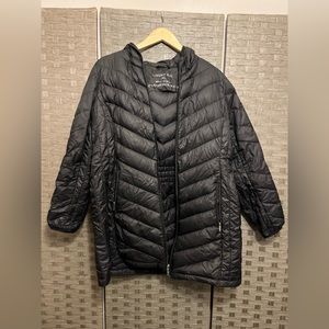 Woman’s Black Long London Fog Puffer Coat Size Xtra Large